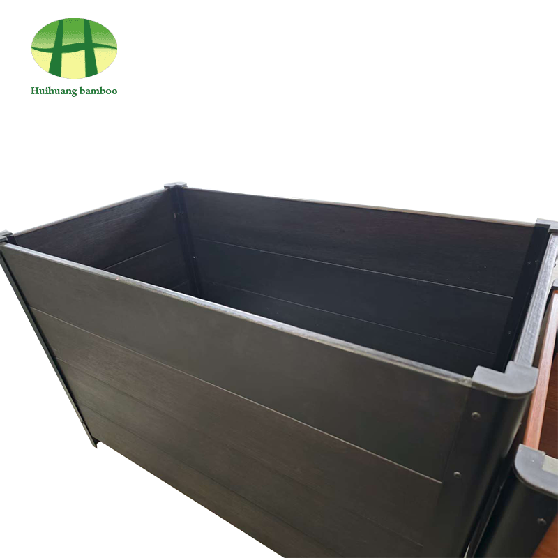 Utomhus väderbeständigt bambu planter komposit trä planteringslåda